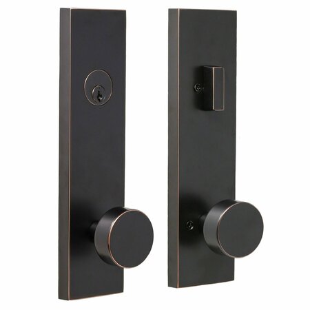 WESLOCK Mesa Knob Addy Escutcheon Single Cylinder Deadbolt Passage Lock with Adjustable Latch and Round 066214141SL2D